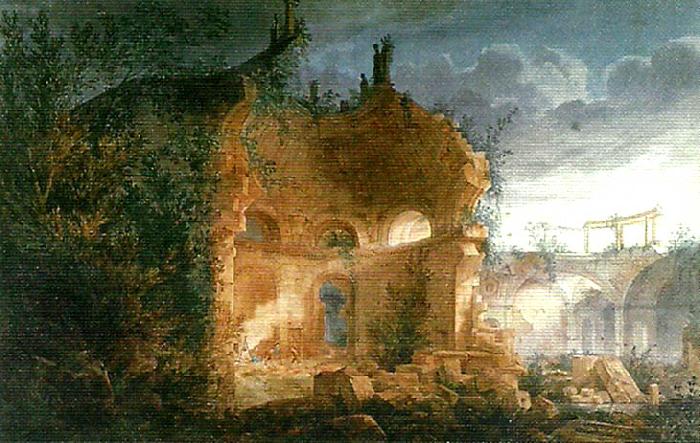 joseph michael gandy architectural ruins oil painting image